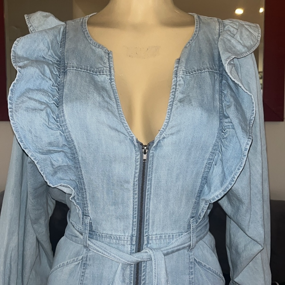 Free People Imogene Denim Mini Dress Size - Picture 12 of 13
